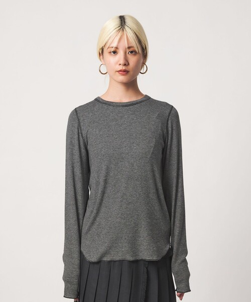 BEAUTY&YOUTH UNITED ARROWS(ビューティーアンドユースユナイテッドアローズ)の「毛セルロースブレンド クルーネック カットソー/ボーダー(Tシャツ/カットソー・レディース・その他1・FREE)」の4枚目の写真