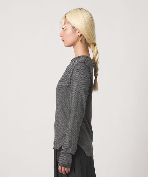 BEAUTY&YOUTH UNITED ARROWS(ビューティーアンドユースユナイテッドアローズ)の「毛セルロースブレンド クルーネック カットソー/ボーダー(Tシャツ/カットソー・レディース・その他1・FREE)」の5枚目の写真