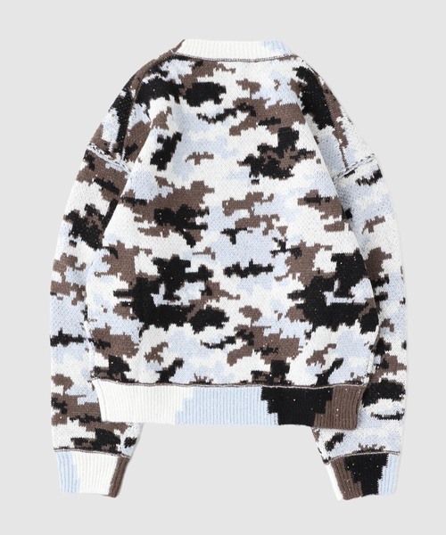 FAF（フェイク アス フラワーズ）の「FAF (FAKE AS FLOWERS) / フェイク アズ フラワーズ WIK CAMO JACQUARD KNIT（ニット/セーター・メンズ・ブラウン/ブルー系その他・1）」の3枚目の写真