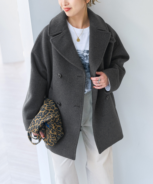 Spick & Span(スピックアンドスパン)の「《新色有り / 追加》TICCA / ティッカ ピーコート(ピーコート・レディース・チャコールグレー/ブラック・FREE)」の2枚目の写真