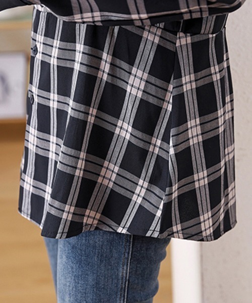 ONEP STAR(ワンピスター)の「配色切り替えチェック柄長袖シャツ レディース トップス(シャツ/ブラウス・レディース・A/B・X-LARGE/LARGE)」の21枚目の写真