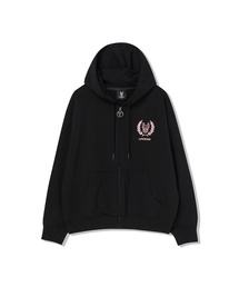レディース ベイロレルアートワークフードジップアップ