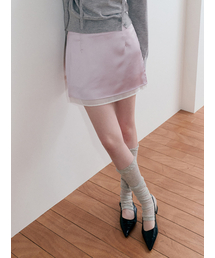 Layered Hem ミニスカート ピンク