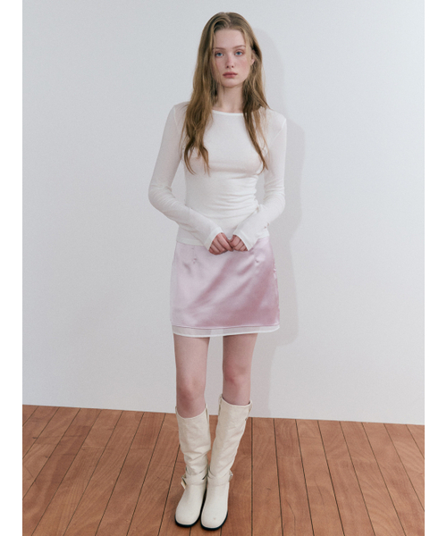 ETMON(エトモン)の「Layered Hem ミニスカート ピンク(スカート・レディース・その他・SMALL/MEDIUM)」の3枚目の写真