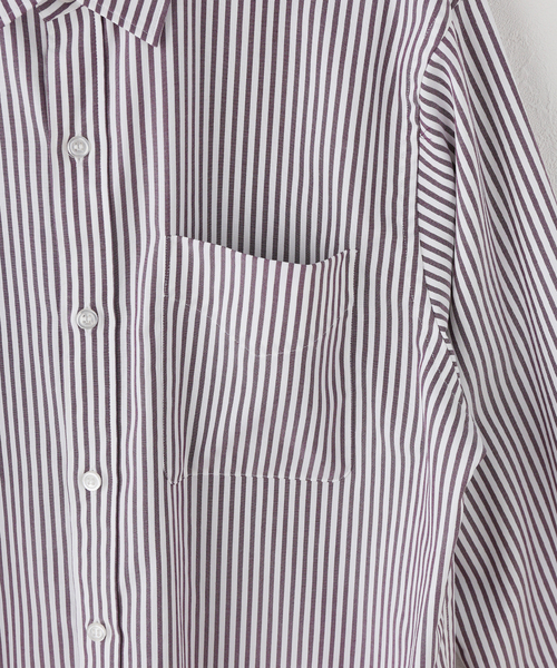JOURNAL STANDARD（ジャーナルスタンダード）の「OXFORD ESSENTIAL シャツ（シャツ/ブラウス・レディース・ブルー系その他/ボルドー・FREE）」の4枚目の写真