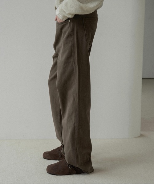 lawgy（ラウジー）の「classic straight soft denim pants / クラシックストレートソフトデニムパンツ（デニムパンツ・レディース・ベージュ/ブラウン系/モカ・SMALL/MEDIUM）」の4枚目の写真