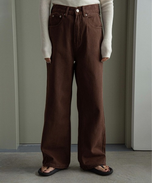 lawgy（ラウジー）の「classic straight soft denim pants / クラシックストレートソフトデニムパンツ（デニムパンツ・レディース・ベージュ/ブラウン系/モカ・SMALL/MEDIUM）」の10枚目の写真