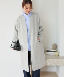 ライトシャギーノーカラーコート