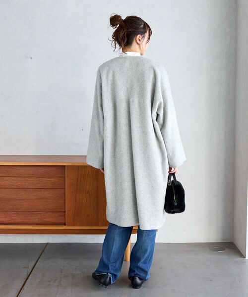 le.coeur blanc(ルクールブラン)の「ライトシャギーノーカラーコート(ノーカラーコート・レディース・ブラック/ライトグレー/ブラウン・38/36)」の17枚目の写真