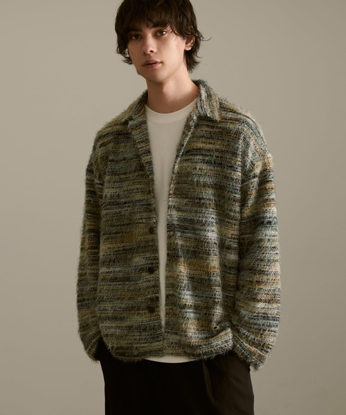 Revo.(レボ)の「モヘアライクルーズフィットグラデーションミックスカラーシャギーニットシャツカーディガン【Revo.】(シャツ/ブラウス・メンズ・グリーン系その他/レッド系その他/ブラウン系その他・2/1)」の21枚目の写真