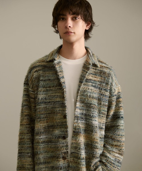 Revo.(レボ)の「モヘアライクルーズフィットグラデーションミックスカラーシャギーニットシャツカーディガン【Revo.】(シャツ/ブラウス・メンズ・グリーン系その他/レッド系その他/ブラウン系その他・2/1)」の22枚目の写真