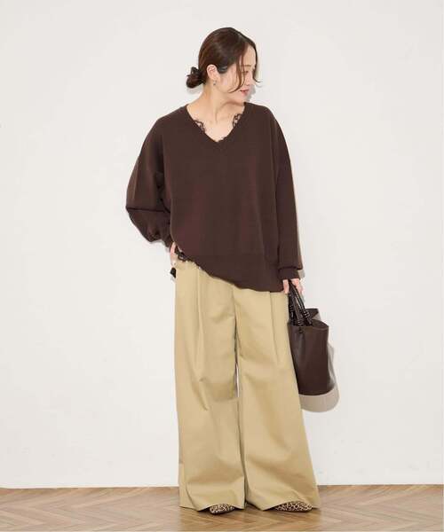 JOURNAL STANDARD(ジャーナルスタンダード)の「《WEB限定追加2》ウォッシャブルTEXBRID Vプルオーバー(ニット/セーター・レディース・チャコールグレー/ブラウン/ブラック/サックスブルー・FREE)」の12枚目の写真