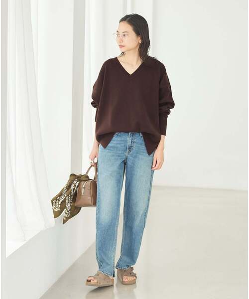 JOURNAL STANDARD(ジャーナルスタンダード)の「《WEB限定追加2》ウォッシャブルTEXBRID Vプルオーバー(ニット/セーター・レディース・チャコールグレー/ブラウン/ブラック/サックスブルー・FREE)」の14枚目の写真