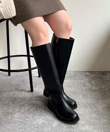 ルーズフィットサイドジップロングブーツ