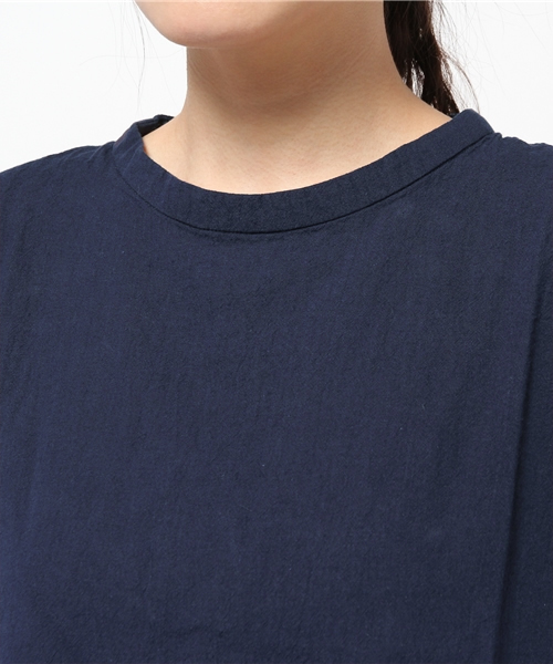 INNOCENT BLUE（イノセントブルー）の「綿麻キョウネン半袖ワンピース（ワンピース・レディース・ライトグレー/ピンク/ダークブルー/ネイビー・LARGE/MEDIUM）」の8枚目の写真