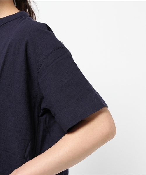 INNOCENT BLUE（イノセントブルー）の「綿麻キョウネン半袖ワンピース（ワンピース・レディース・ライトグレー/ピンク/ダークブルー/ネイビー・LARGE/MEDIUM）」の11枚目の写真