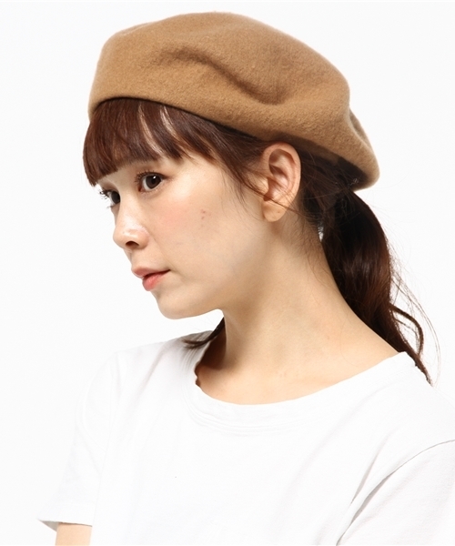 INTERPLANET WINGS(インタープラネットウィング)の「ウール混ベレー帽(ハンチング/ベレー帽・レディース・キャメル/ボルドー/グレー・フリー)」の3枚目の写真