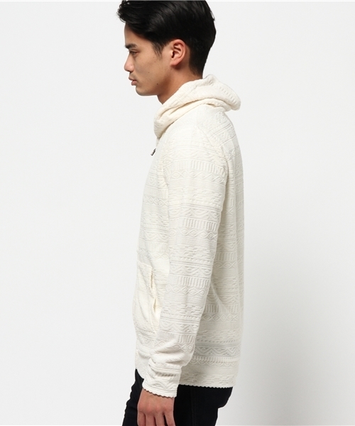 VENCEEXCHANGE（ヴァンスエクスチェンジ）の「パイルオルテガジャガードパーカー               （パーカー・メンズ・オフホワイト/グレー・MEDIUM/LARGE）」の3枚目の写真