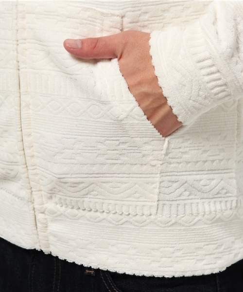 VENCEEXCHANGE（ヴァンスエクスチェンジ）の「パイルオルテガジャガードパーカー               （パーカー・メンズ・オフホワイト/グレー・MEDIUM/LARGE）」の8枚目の写真
