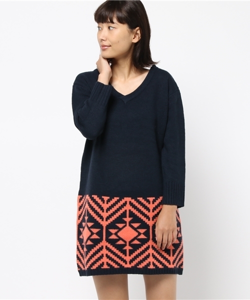 31 Sons De Mode トランテアン ソン ドゥ モード の スタッフブログ インスタグラム掲載 オルテガ柄ｖネックニットワンピース ワンピース Wear