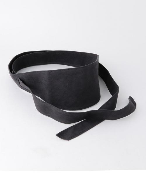 Another Edition（アナザーエディション）の「フェイクスウェードサッシュベルト/AEMFC FKSD Sash BLT（ベルト・レディース・ブラウン/ネイビー・FREE）」の2枚目の写真