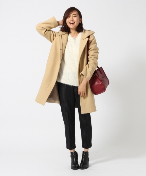 GLOBAL WORK（グローバルワーク）の「5ゲージフェザーヤーンニットプルオーバー/727801（ニット/セーター・レディース・ネイビー/ホワイト/ライトグレー/ライトベージュ・LARGE/MEDIUM）」の5枚目の写真