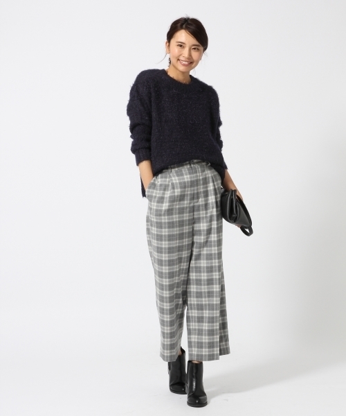 GLOBAL WORK（グローバルワーク）の「5ゲージフェザーヤーンニットプルオーバー/727801（ニット/セーター・レディース・ネイビー/ホワイト/ライトグレー/ライトベージュ・LARGE/MEDIUM）」の8枚目の写真