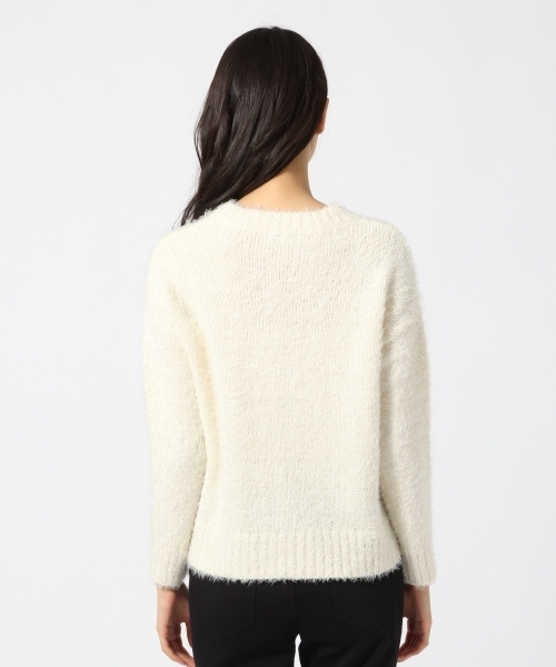 GLOBAL WORK（グローバルワーク）の「5ゲージフェザーヤーンニットプルオーバー/727801（ニット/セーター・レディース・ネイビー/ホワイト/ライトグレー/ライトベージュ・LARGE/MEDIUM）」の10枚目の写真