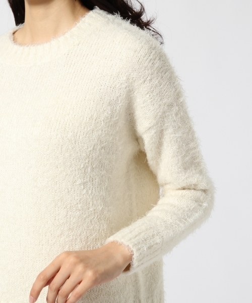 GLOBAL WORK（グローバルワーク）の「5ゲージフェザーヤーンニットプルオーバー/727801（ニット/セーター・レディース・ネイビー/ホワイト/ライトグレー/ライトベージュ・LARGE/MEDIUM）」の12枚目の写真