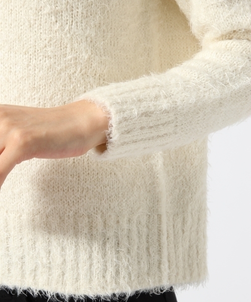 GLOBAL WORK（グローバルワーク）の「5ゲージフェザーヤーンニットプルオーバー/727801（ニット/セーター・レディース・ネイビー/ホワイト/ライトグレー/ライトベージュ・LARGE/MEDIUM）」の13枚目の写真