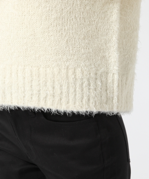 GLOBAL WORK（グローバルワーク）の「5ゲージフェザーヤーンニットプルオーバー/727801（ニット/セーター・レディース・ネイビー/ホワイト/ライトグレー/ライトベージュ・LARGE/MEDIUM）」の14枚目の写真