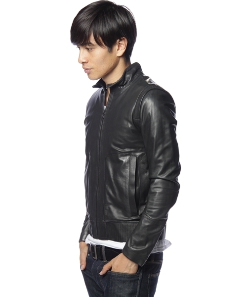 International Gallery BEAMS（インターナショナルギャラリービームス）の「NATIVE SON / ラムレザージャケット（ライダースジャケット・メンズ・ブラック・SMALL）」の4枚目の写真