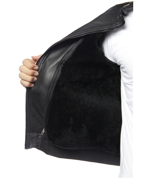 International Gallery BEAMS（インターナショナルギャラリービームス）の「NATIVE SON / ラムレザージャケット（ライダースジャケット・メンズ・ブラック・SMALL）」の3枚目の写真