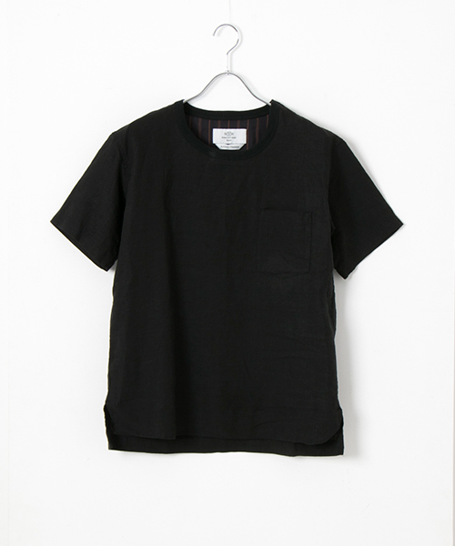 WORK NOT WORK URBAN RESEARCH(ワークノットワークアーバンリサーチ)の「WORK NOT WORK リネンクルーネック半袖プルオーバーシャツ(シャツ/ブラウス・メンズ・ホワイト/ブラック・SMALL/MEDIUM/LARGE)」の9枚目の写真