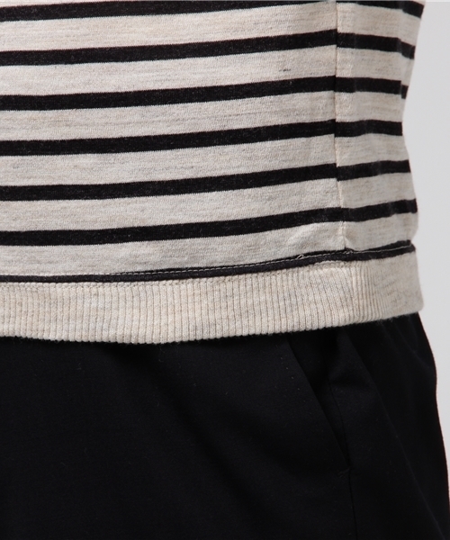 quadro（クオドロ）の「ラミー綿撚杢ボーダー半袖クルーtee（Tシャツ/カットソー・メンズ・スミクロ/ブルー・MEDIUM/LARGE）」の7枚目の写真