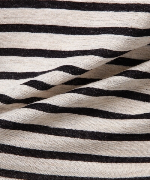 quadro（クオドロ）の「ラミー綿撚杢ボーダー半袖クルーtee（Tシャツ/カットソー・メンズ・スミクロ/ブルー・MEDIUM/LARGE）」の8枚目の写真