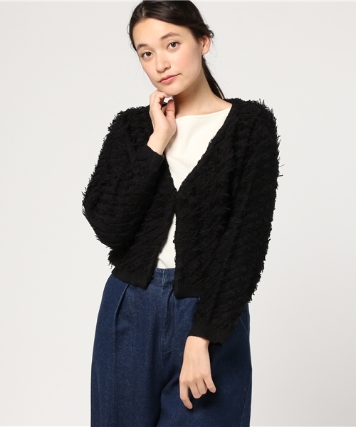 WEGO（ウィゴー）の「WEGO/フリンジショートカーディガン（カーディガン/ボレロ・レディース・レッド/ホワイト/ブラック/ライトピンク・FREE）」の13枚目の写真