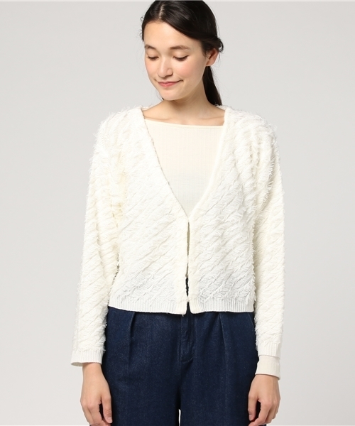 WEGO（ウィゴー）の「WEGO/フリンジショートカーディガン（カーディガン/ボレロ・レディース・レッド/ホワイト/ブラック/ライトピンク・FREE）」の5枚目の写真