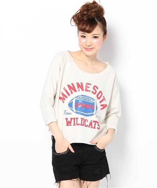 LB-03（エルビー・ゼロスリー）の「WILD 7分トレーナー（Tシャツ/カットソー・レディース・ブラック系/グレー系2/ホワイト系1・FREE）」の4枚目の写真