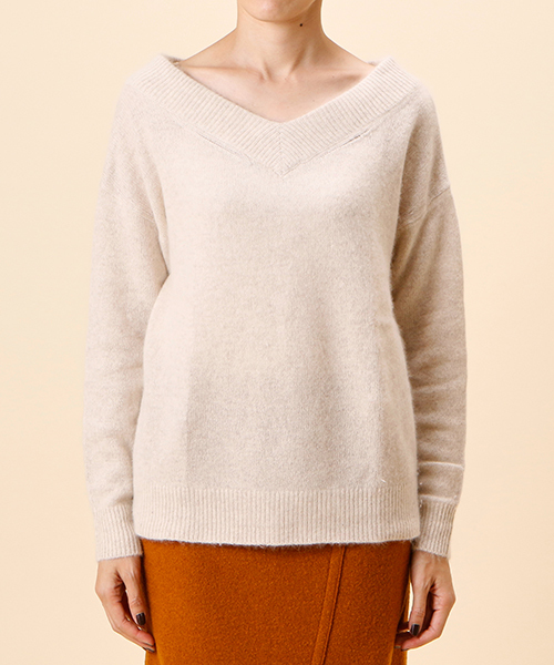 un dix cors（アンディコール）の「ラクーン混Vプルオーバーニット（ニット/セーター・レディース・ライトグレー/ライトブルー/アイボリー/ライラック/ピンク/その他14/ブルー/ライトベージュ/アクア・FREE/ﾌﾘ-）」の11枚目の写真