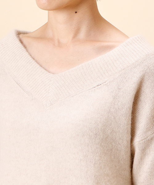 un dix cors（アンディコール）の「ラクーン混Vプルオーバーニット（ニット/セーター・レディース・ライトグレー/ライトブルー/アイボリー/ライラック/ピンク/その他14/ブルー/ライトベージュ/アクア・FREE/ﾌﾘ-）」の14枚目の写真