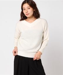 un dix cors | ラクーン混Vプルオーバーニット(ニット/セーター)