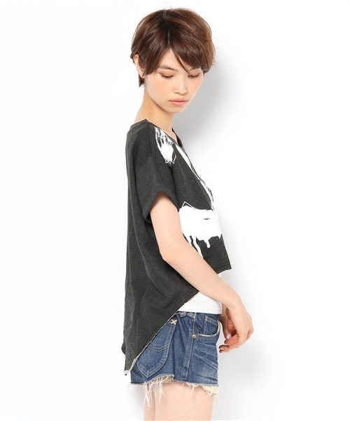 DANCE LB-03（ダンス エルビー・ゼロスリー）の「worl　Ｓ丈Ｔシャツ（Tシャツ/カットソー・レディース・ブラック系/グレー系2/ネイビー系・FREE）」の4枚目の写真