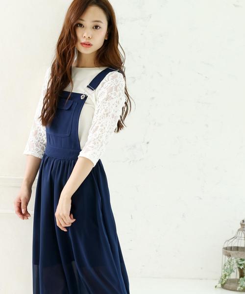 Girly Doll(ガーリードール)の「袖レースカットソー(Tシャツ/カットソー・レディース・ブラック/ホワイト/グレー/パープル/イエロー/ピンクベージュ・M/L/XL)」の18枚目の写真