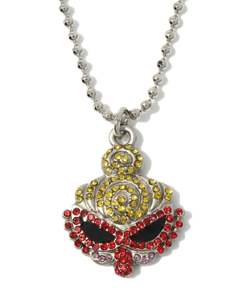 HYSTERIC MINI（ヒステリックミニ）の「Crystal Mini Face ネックレス（ネックレス・キッズ・ブラック/シルバー/ゴールド・FREE）」の2枚目の写真