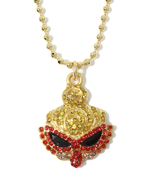 HYSTERIC MINI（ヒステリックミニ）の「Crystal Mini Face ネックレス（ネックレス・キッズ・ブラック/シルバー/ゴールド・FREE）」の3枚目の写真