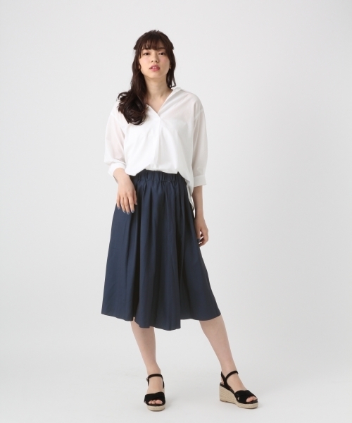 BLISS POINT（ブリスポイント）の「【Sサイズ展開】リネンコンスキッパーシャツ７分袖/795436（シャツ/ブラウス・レディース・ネイビー/その他1/ライトグリーン/ホワイト/パープル・LARGE/MEDIUM/SMALL）」の8枚目の写真