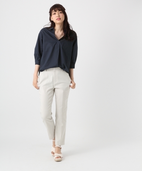 BLISS POINT（ブリスポイント）の「【Sサイズ展開】リネンコンスキッパーシャツ７分袖/795436（シャツ/ブラウス・レディース・ネイビー/その他1/ライトグリーン/ホワイト/パープル・LARGE/MEDIUM/SMALL）」の11枚目の写真