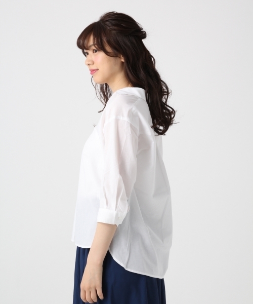 BLISS POINT（ブリスポイント）の「【Sサイズ展開】リネンコンスキッパーシャツ７分袖/795436（シャツ/ブラウス・レディース・ネイビー/その他1/ライトグリーン/ホワイト/パープル・LARGE/MEDIUM/SMALL）」の14枚目の写真