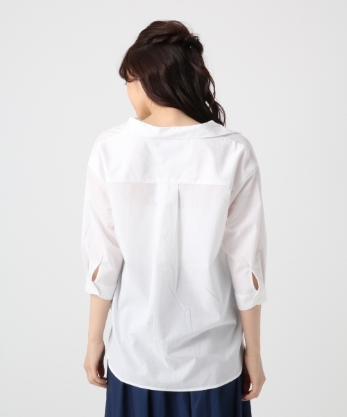 BLISS POINT（ブリスポイント）の「【Sサイズ展開】リネンコンスキッパーシャツ７分袖/795436（シャツ/ブラウス・レディース・ネイビー/その他1/ライトグリーン/ホワイト/パープル・LARGE/MEDIUM/SMALL）」の15枚目の写真